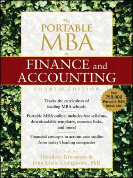 Theodore Grossman The Portable MBA in Finance and Accounting