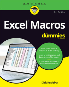 Dick Kusleika - Excel Macros For Dummies