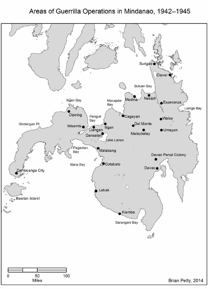 Areas of Guerrilla Operations in Mindanao 19421945 map by Brian Petty - photo 5