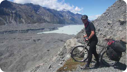 Alan reaches the end of the road on the Tasman Glacier We left the bikes here - photo 11