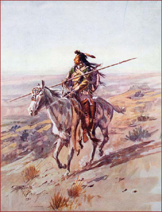 A Crow chief rides confidently along the range carrying his spear in this - photo 2