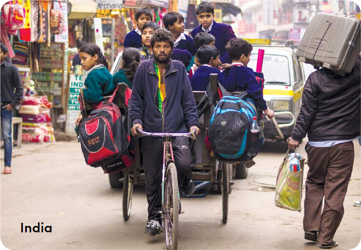 Children travel to school in different ways Some walk some ride bicycles - photo 5