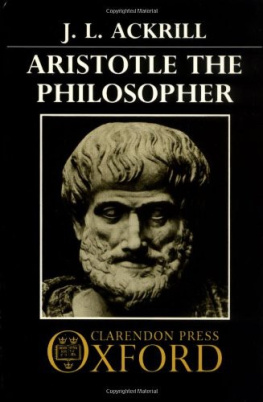 J. L. Ackrill Aristotle the Philosopher (OPUS)