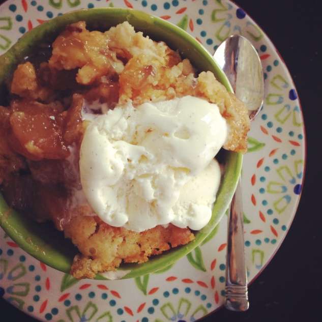 This basic apple dump cakewith almonds will bring you a homey feeling wherever - photo 1