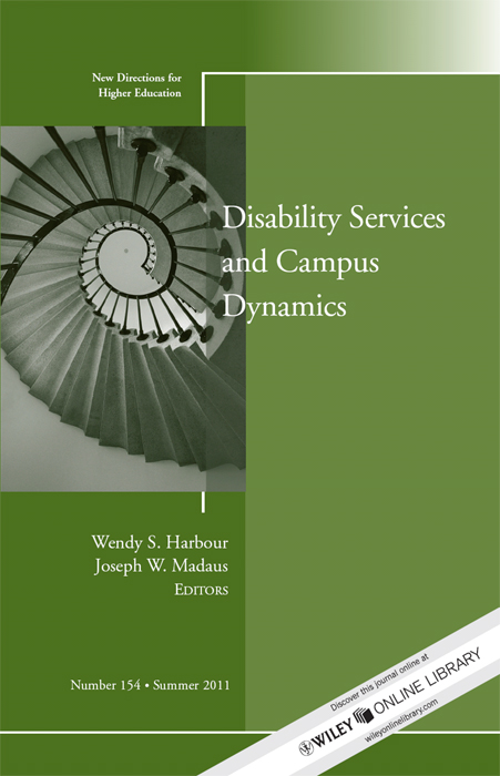 Contents Disability Services and Campus Dynamics Wendy S Harbour and - photo 1