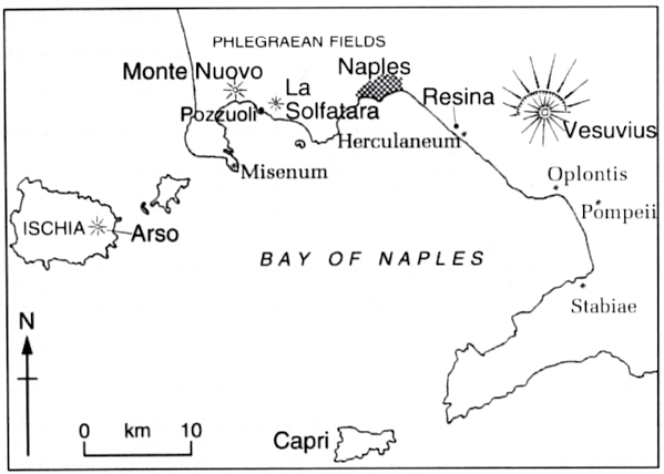 The Bay of Naples and surrounding points of interest featured in Under Vesuvius - photo 1