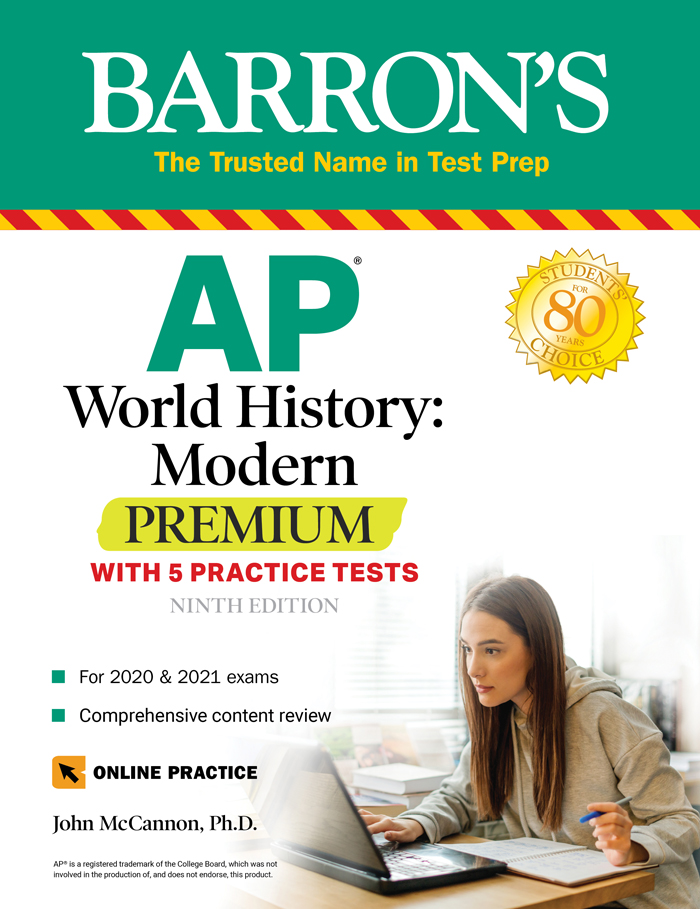 BARRONS AP World History Modern PREMIUM WITH 5 PRACTICE TESTS NINTH - photo 1