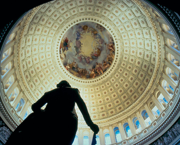 Looking up at the interior of the US Capitol Building rotunda The - photo 11