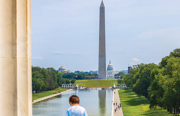 View of the Washington Monument and Capitol Hill from the steps of the Lincoln - photo 7