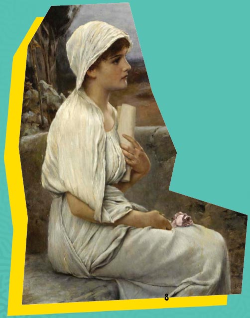 A portrait of Hypatia painted in 1901 Hypatias work on geometry probably - photo 6