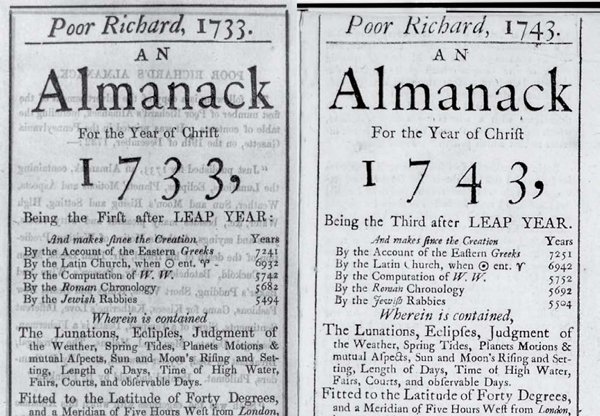 These are the title pages of the 1733 and 1743 editions of Poor Richards - photo 8