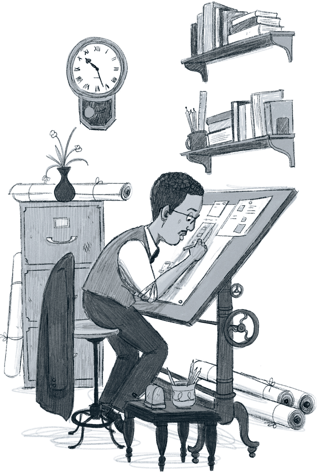 Young Lewis Latimer looked at his notes then at the drawing on his desk It - photo 6