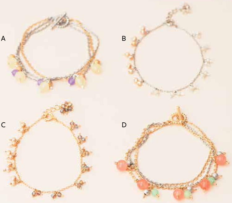 These delicate bracelet designs feature small beads that sway elegantly as you - photo 2