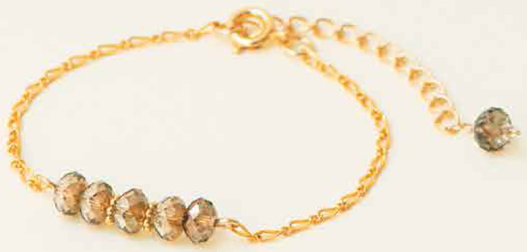 This sophisticated bracelet features five faceted glass rondelle beads - photo 5