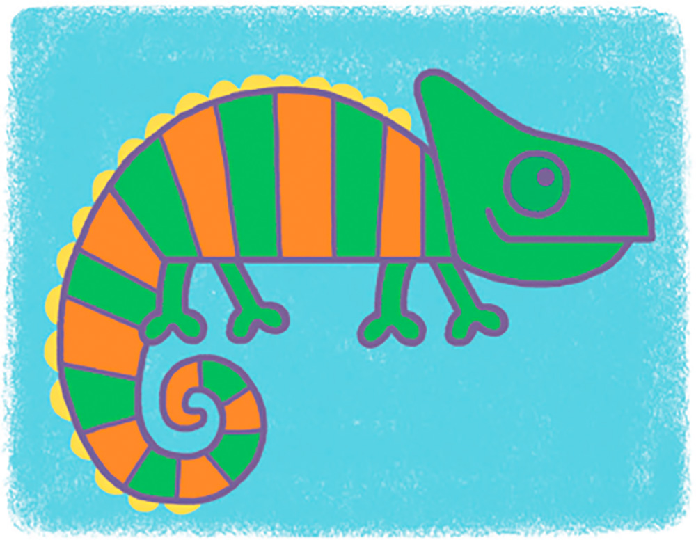 4 Add her long tail and a big round eye Give her orange and green stripes - photo 14