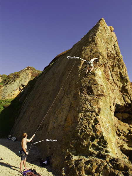 Before a top-rope climb one of the climbers hikes to the top to place an - photo 11