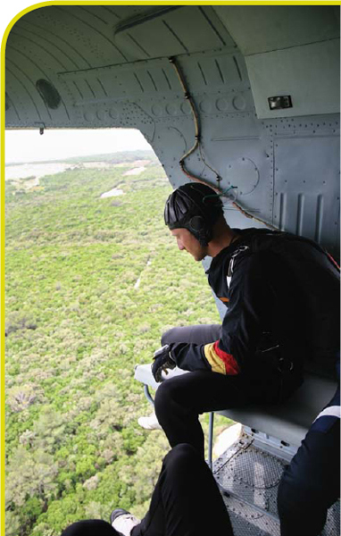 DID YOU KNOW Some novices start with a static line jump A metal rope holds - photo 12