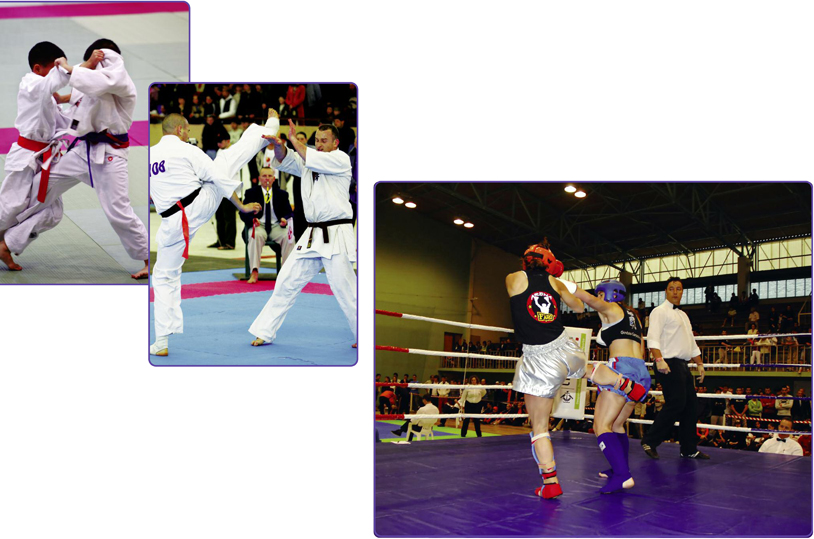 These kickboxers are trying to knock each other onto the mat Some martial arts - photo 4