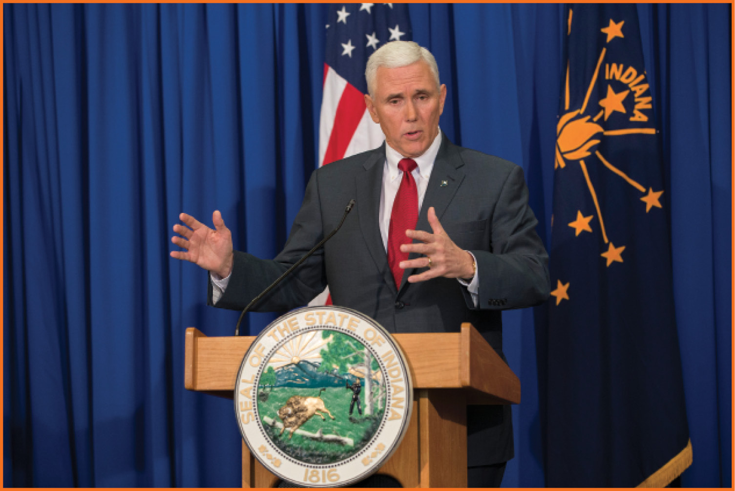 Indiana governor Mike Pence speaks about the Religious Freedom Restoration Act - photo 3