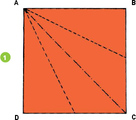 Place a sheet of paper on a flat surface Fold and unfold along diagonal line - photo 24