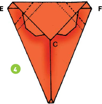 Now lets make the ears Fold corners E and F backward along the dotted line - photo 27