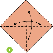 1-2 Fold along the lines and unfold Fold the tips of each corner along the - photo 26