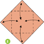 1-2 Fold along the lines and unfold Fold the tips of each corner along the - photo 27