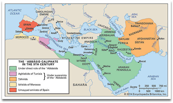 This map depicts the territories held by the Abbasid Caliphate in the ninth - photo 4