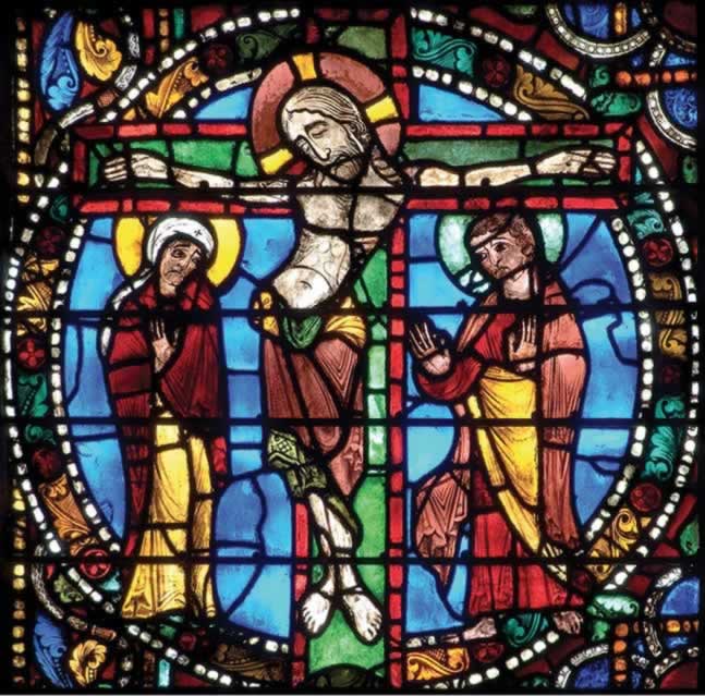 This depiction of the Crucifixion a stained-glass window from Chartres - photo 2