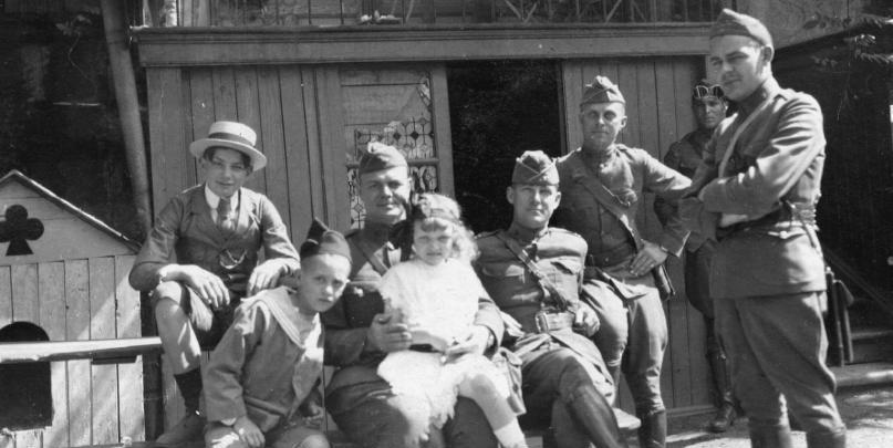 This carte postale shows two unidentified boys at left in August 1918 with - photo 3