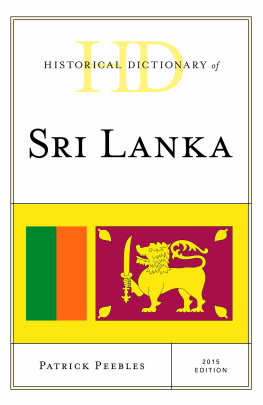 Patrick Peebles - Historical Dictionary of Sri Lanka