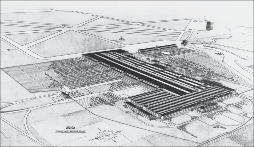 Here is an architectural sketch of Ford Motor Companys Willow Run Bomber Plant - photo 2