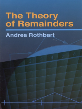 Andrea Rothbart - The Theory of Remainders