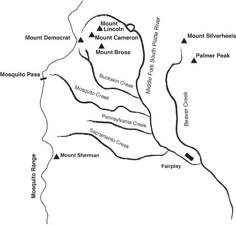 Mountain peaks and rivers near Fairplay Drawing by author Chapter 1 IN THE - photo 2