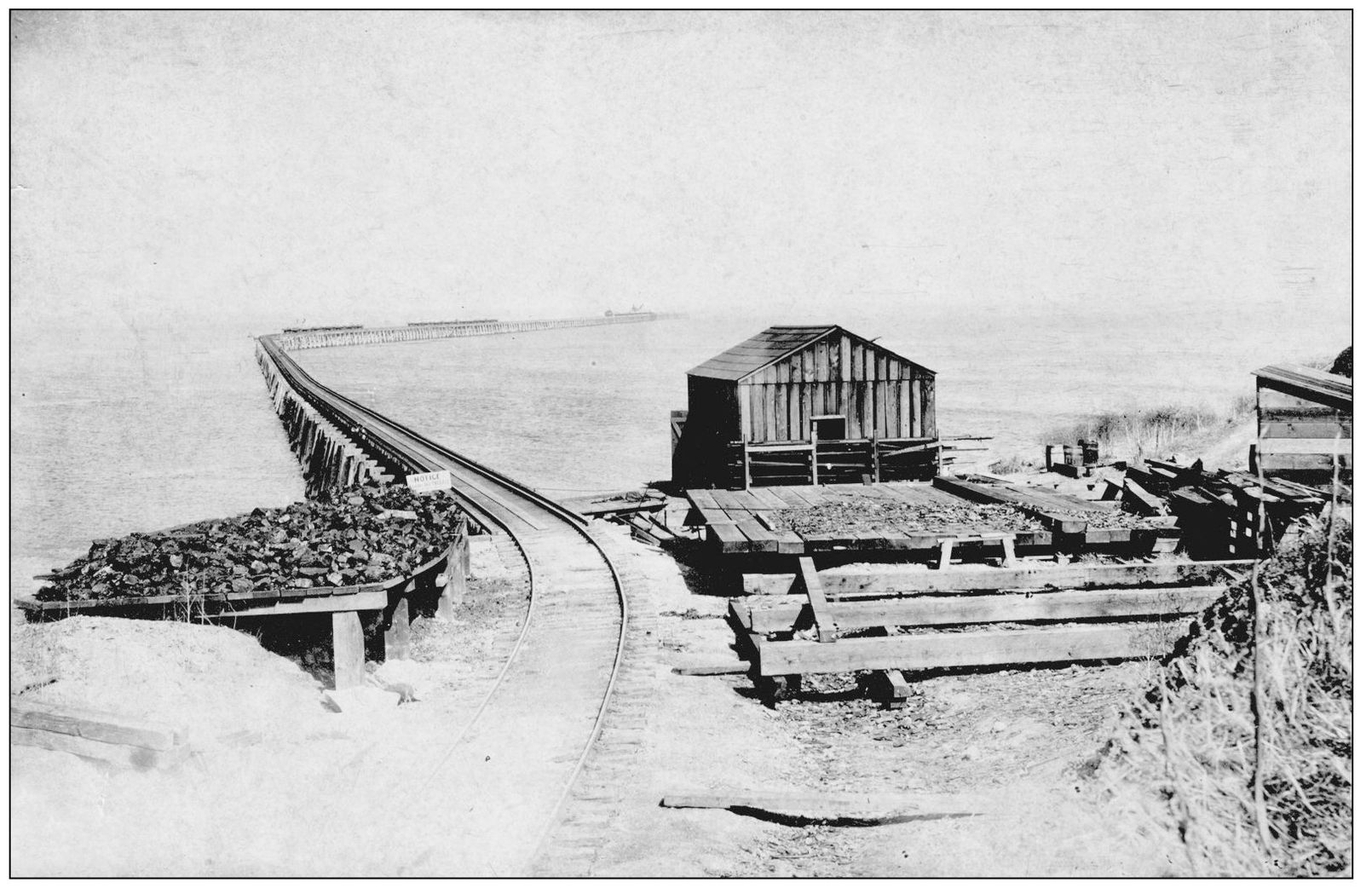 A shack was built to store tools at the beginning of the railway pier that was - photo 10