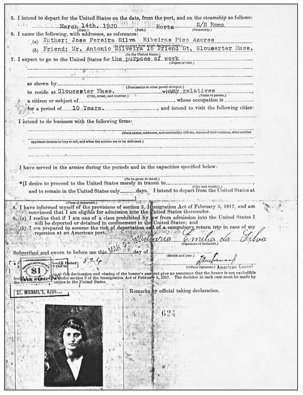 MARIA EMILIA DA SILVA Immigrating to the United States in 1920 at the age of - photo 10