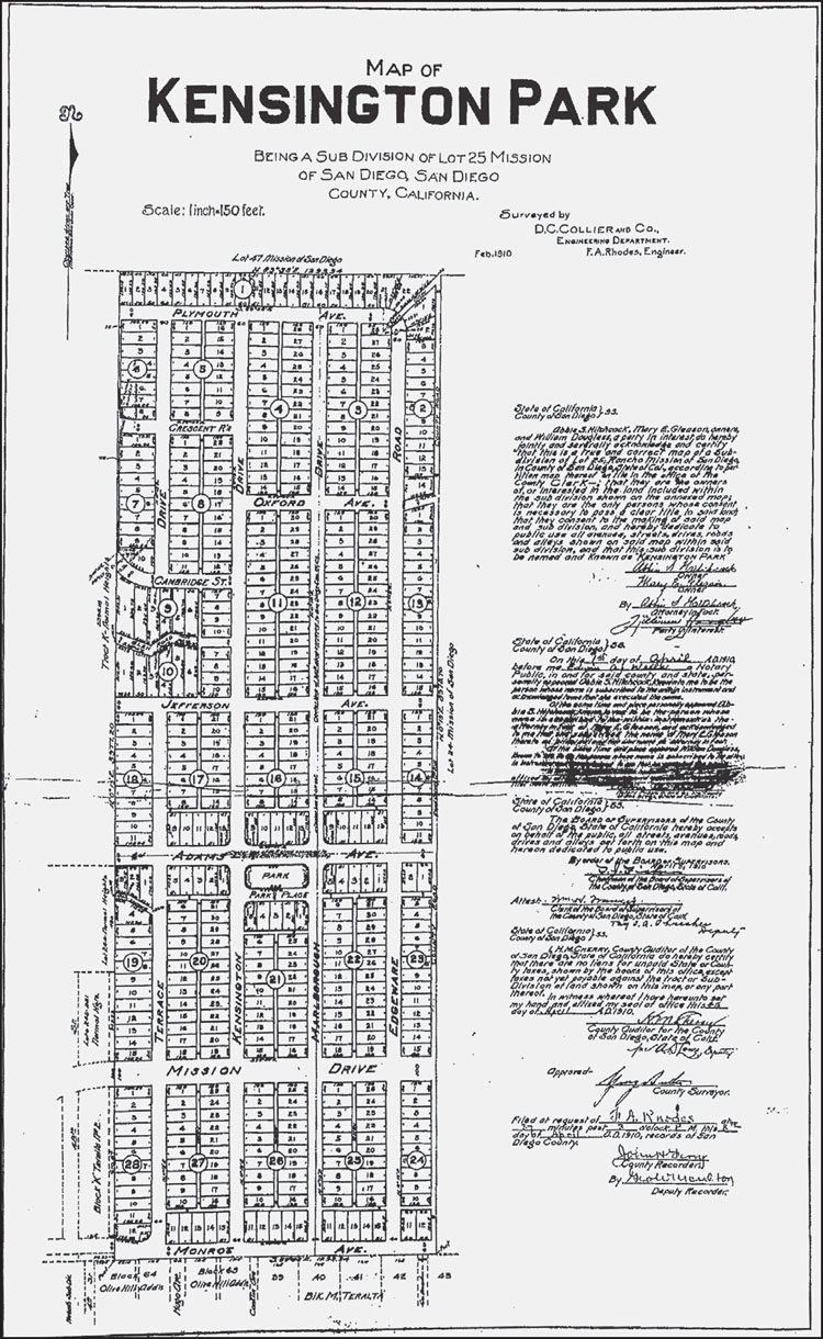 The map for Kensington Park was filed on April 8 1910 The surveyors did not - photo 2