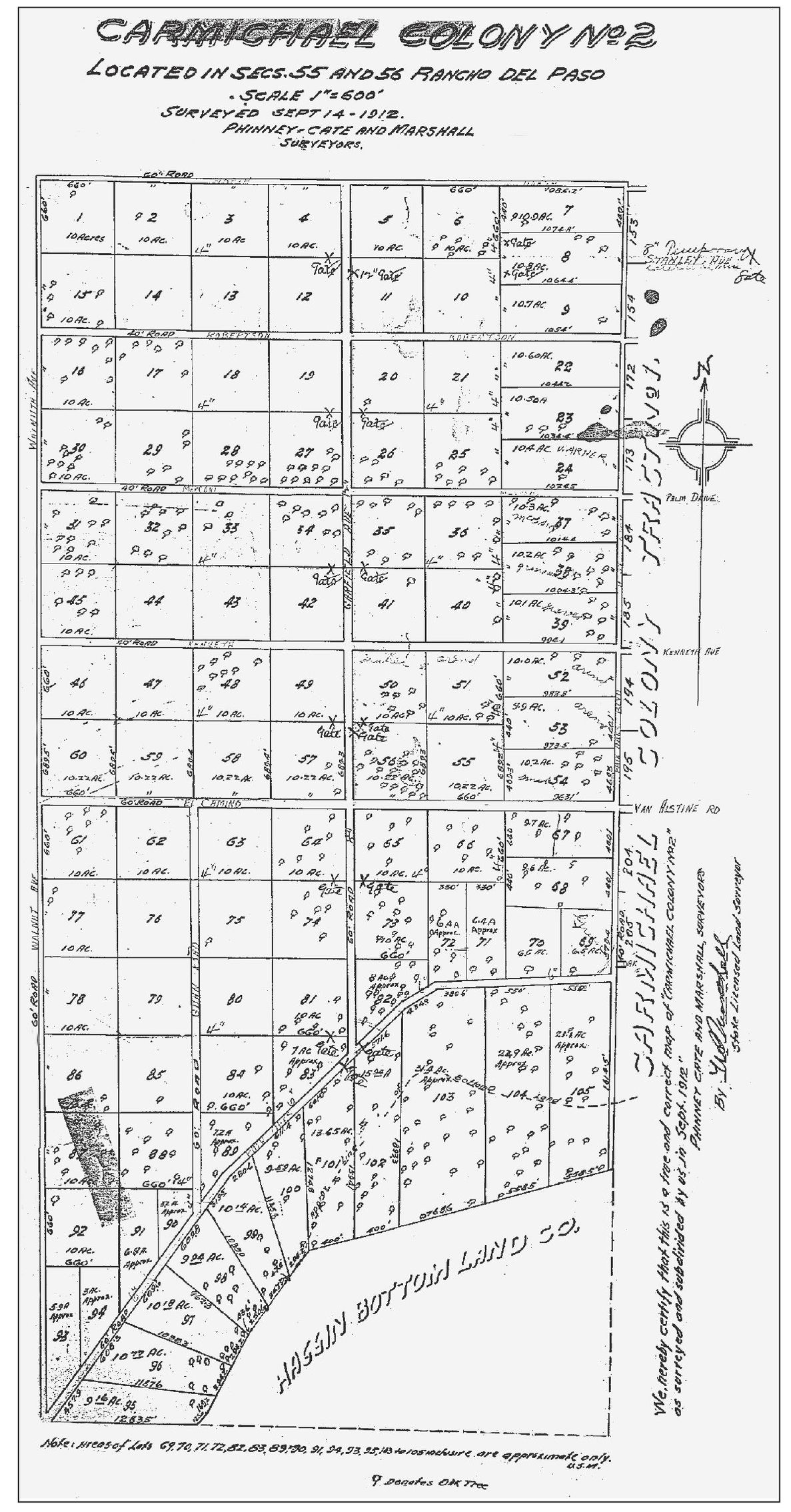 This is a map of Carmichael Colony No 2 which extended Carmichael west to - photo 5