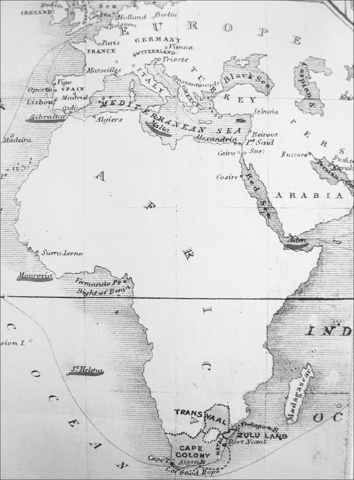 1870s map with the location of Zululand An 1840s map of South Africa then - photo 1