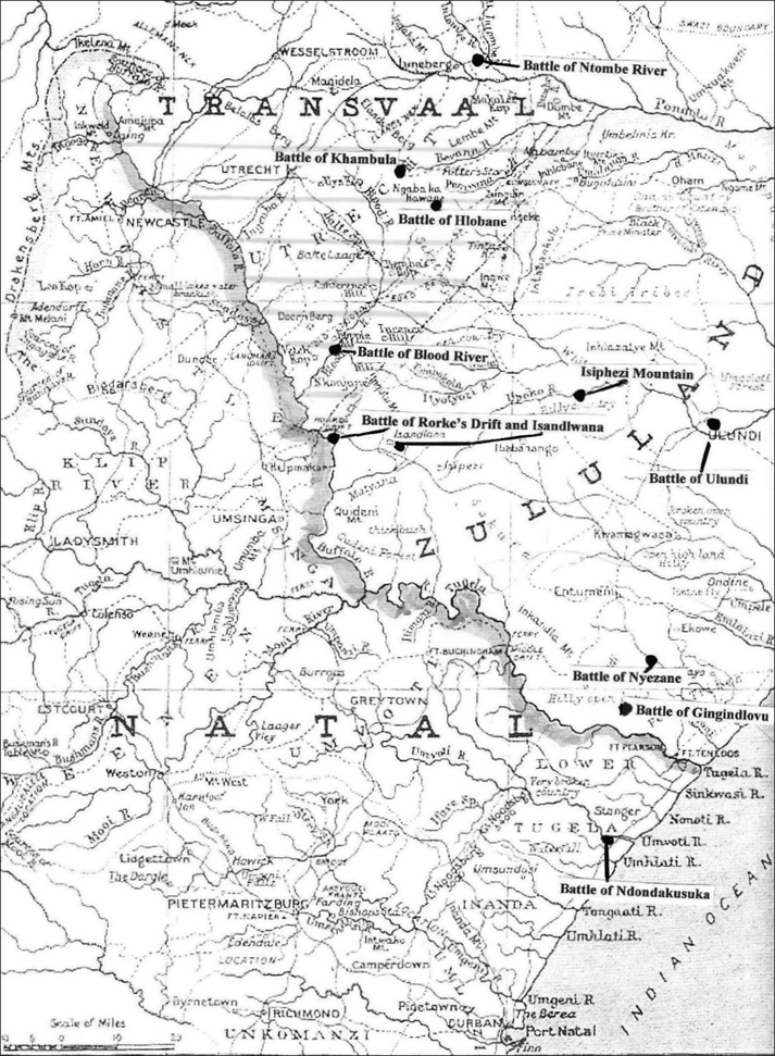 A Zululand map showing the disputed territory and battlefields Foreword I - photo 5