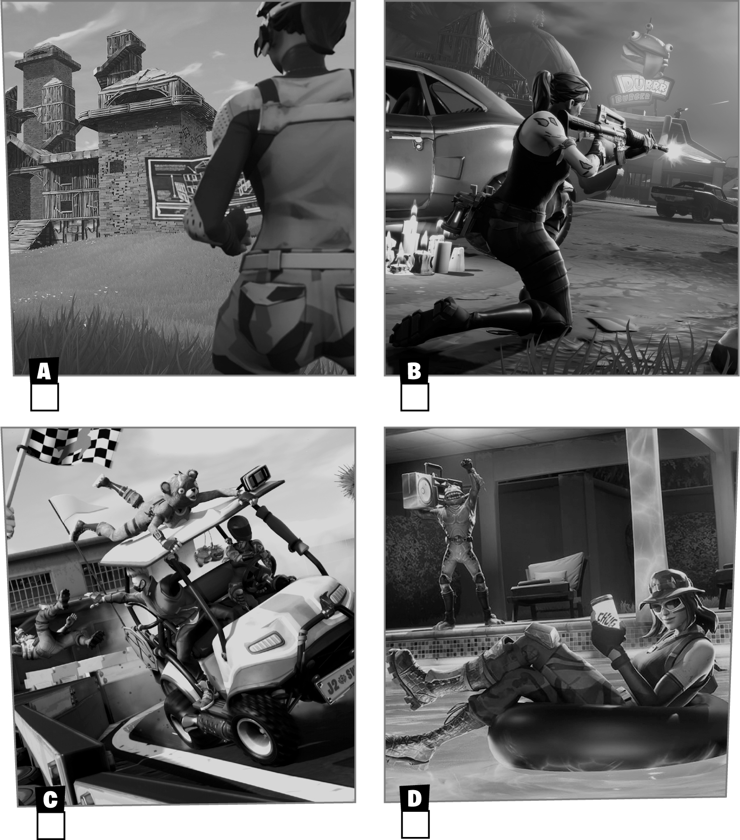 IDENTIFY THE ALL TERRAIN KARTS WHICH WEAPON DEBUTED IN CHAPTER 2 SEASON - photo 30