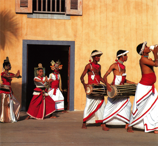 The beginning of a wedding procession in the south of Sri Lanka is reenacted by - photo 6