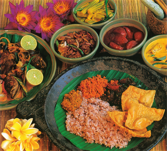 A festive display of Sri Lankan rice sambols and fish curries - photo 7