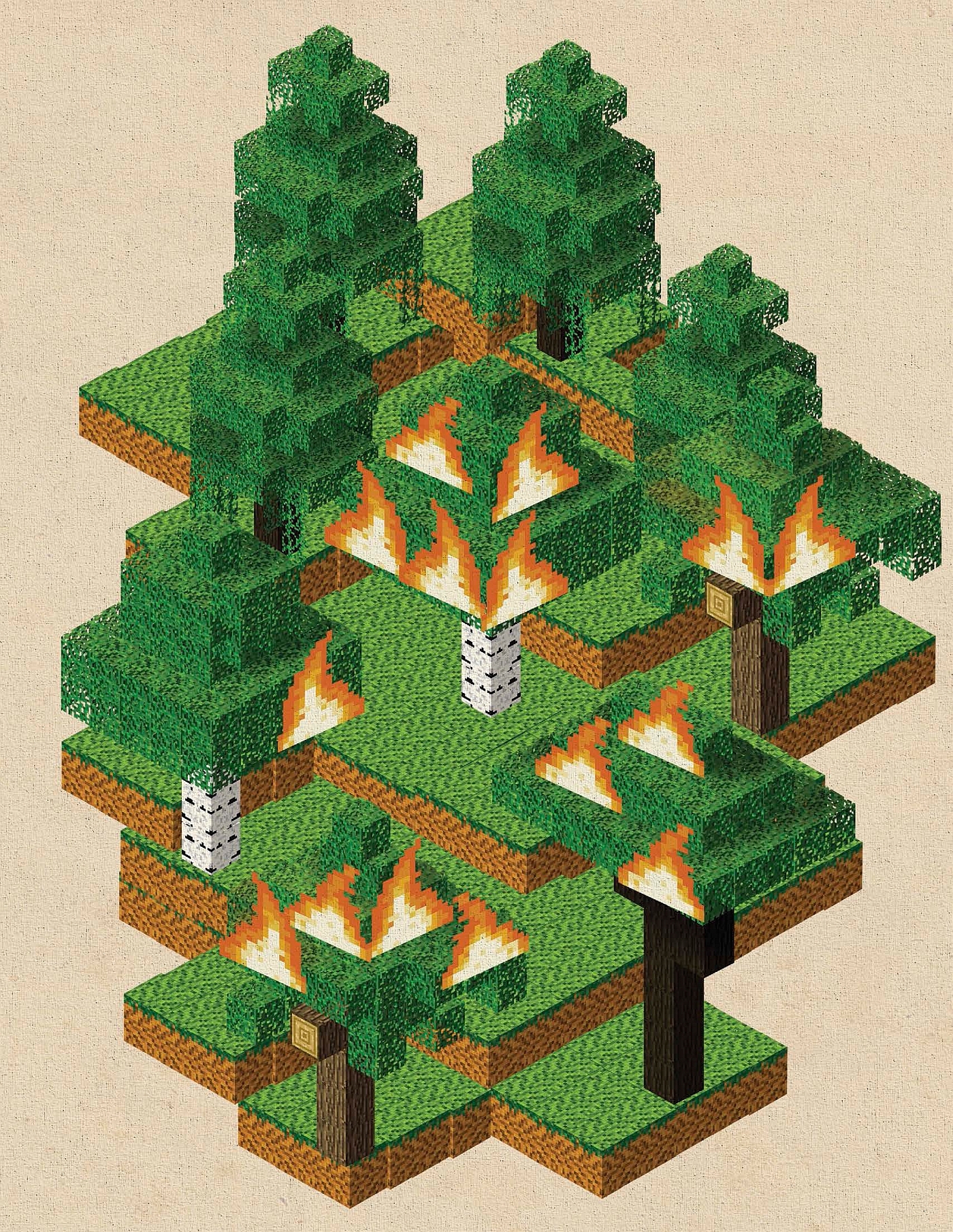 A forest fire in Minecraft can spread fast Be very careful with flint and - photo 13