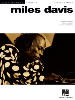 Miles Davis - Miles Davis (Songbook): Jazz Piano Solo Series Volume 1