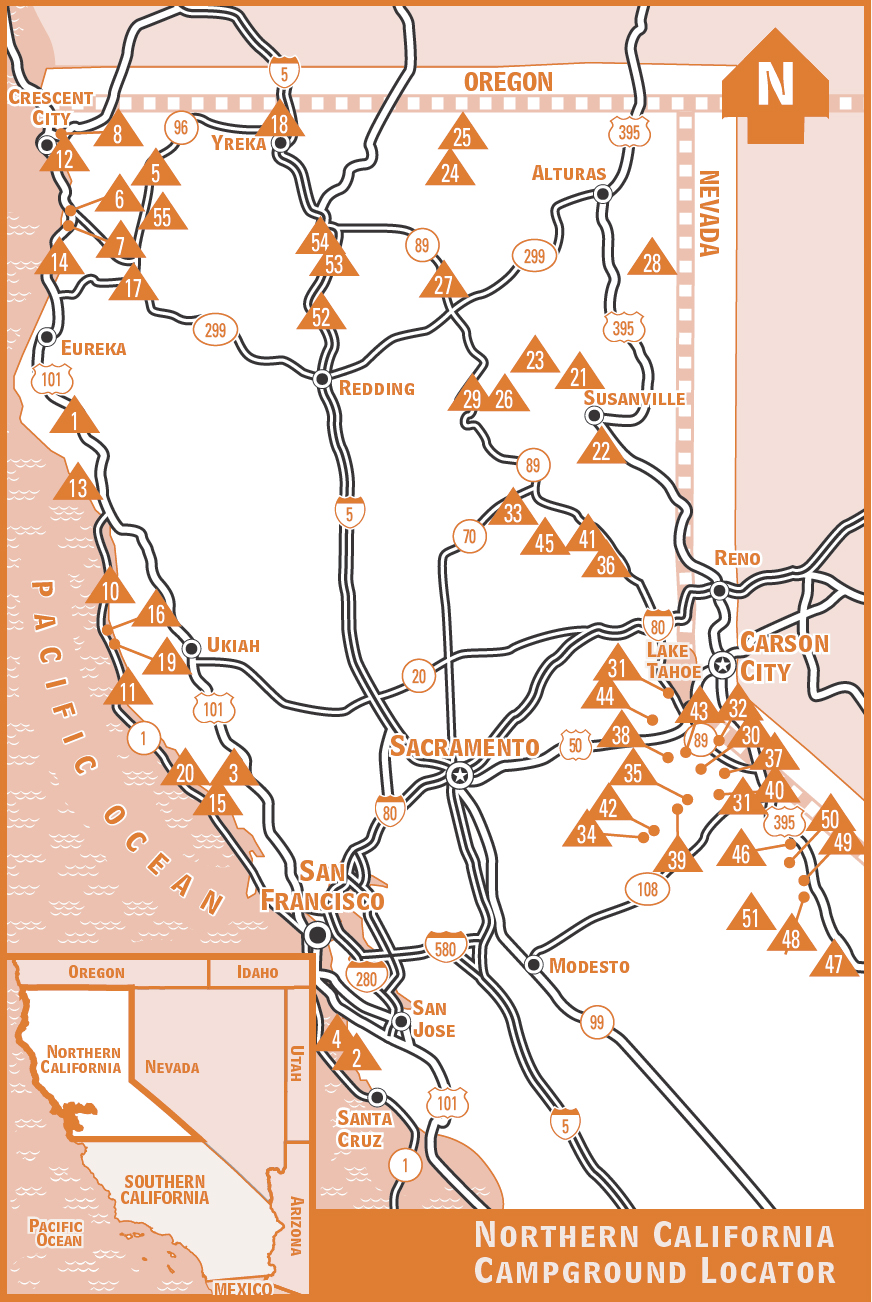 MAP LEGEND NORTHERN CALIFORNIA CAMPGROUND MAP KEY Other titles in this - photo 2