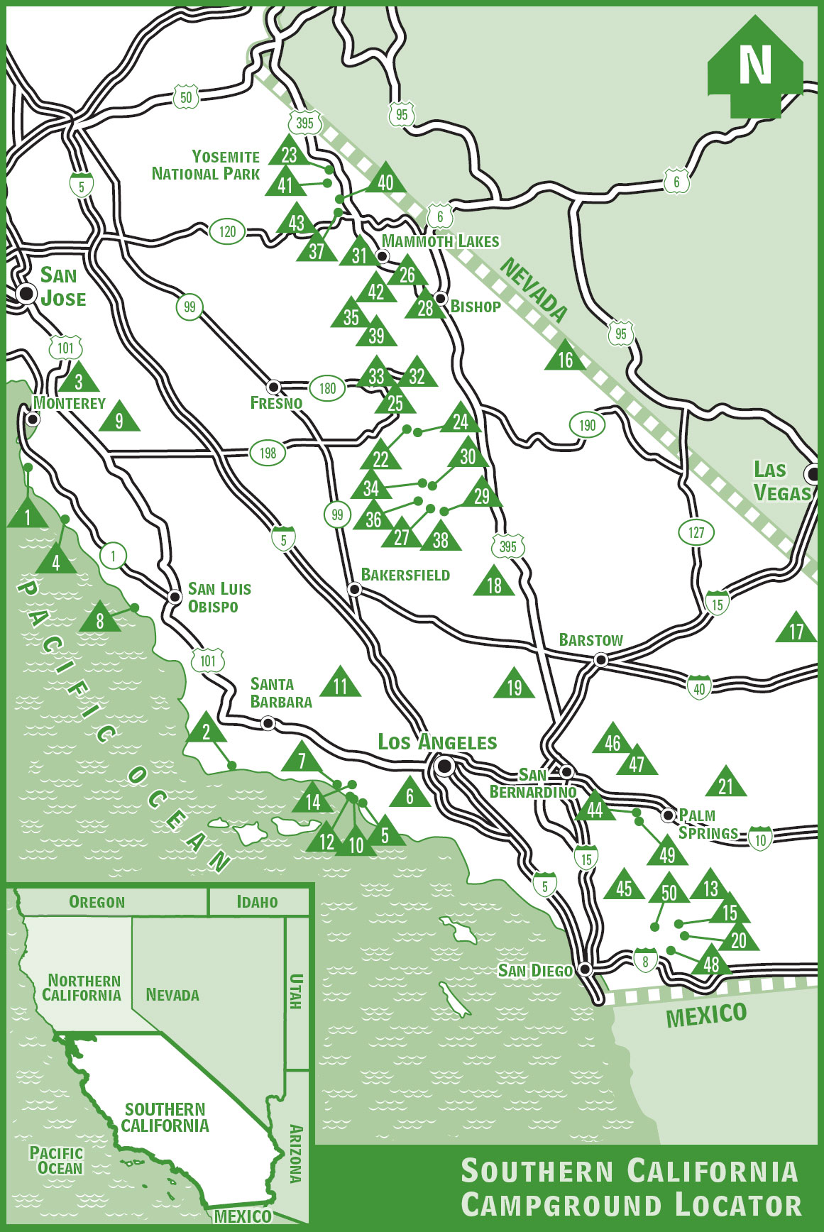 MAP LEGEND SOUTHERN CALIFORNIA CAMPGROUNDS KEY Other titles in this - photo 2