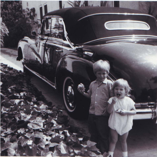 Adam and Daisy in front of my 1955 Mercedes at Richards house1969 Personal - photo 18