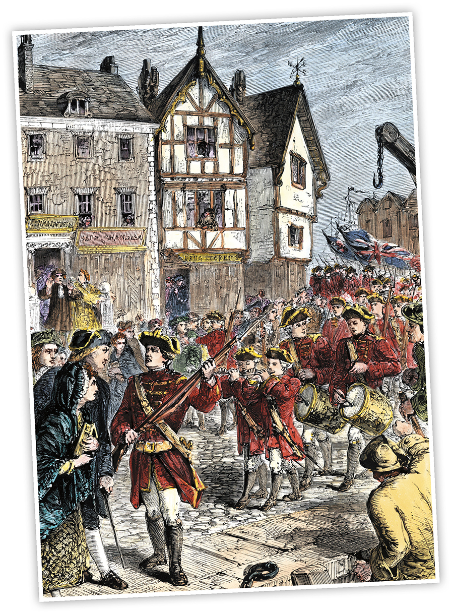 In late 1768 British soldiers in red coats marched throughthe streets of - photo 6