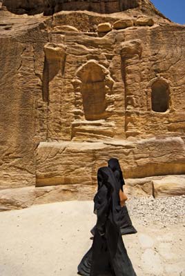 local women walking in Petra colorful kippot for sale Israel and the - photo 6